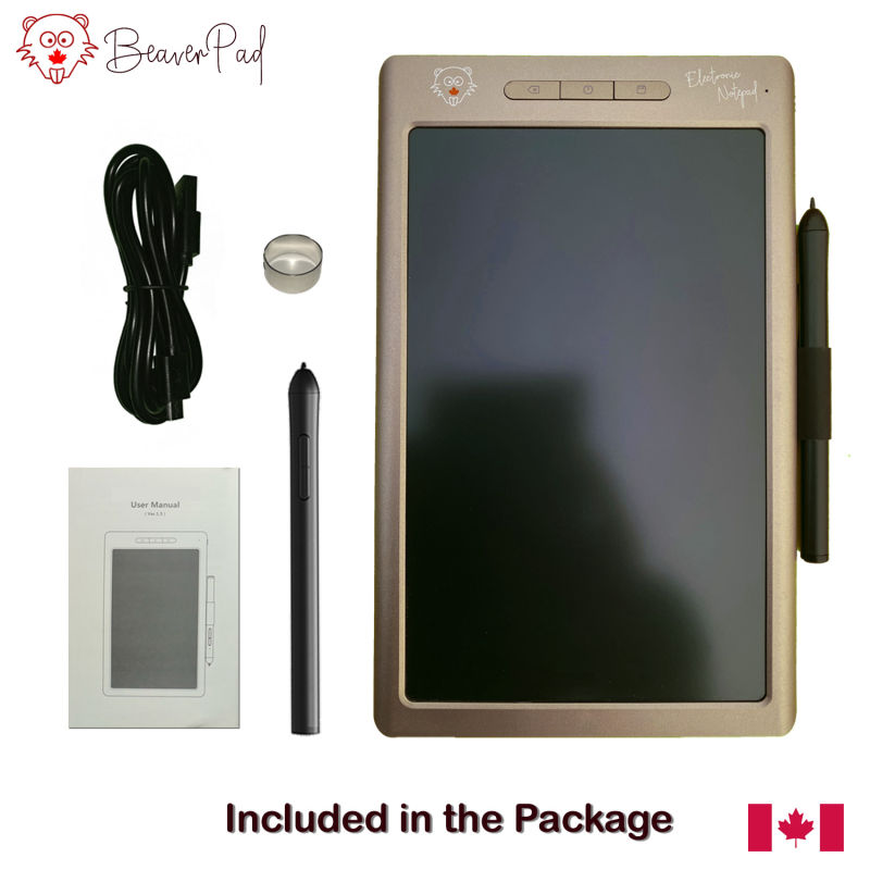 BeaverPad LCD writing tablet with save function, memory, and Bluetooth - Package Contents