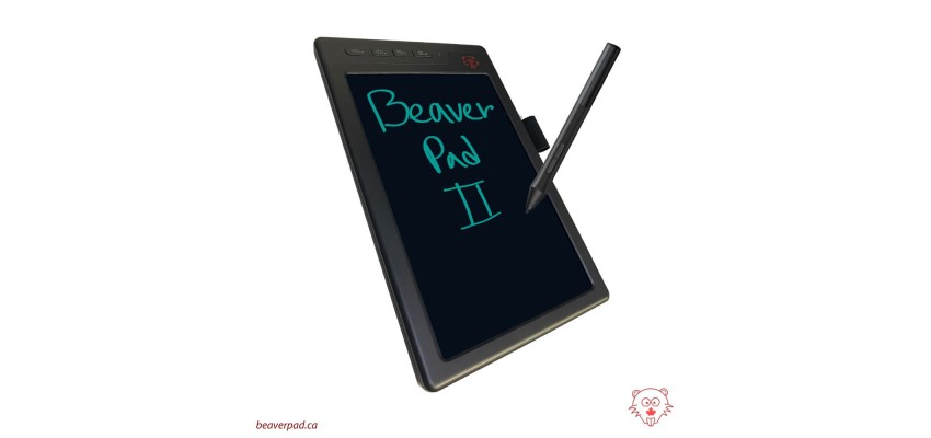 BeaverPad® Canada lance le BeaverPad®II - la version améliorée de la populaire tablette d'écriture LCD BeaverPad® avec sauvegarde et synchronisation.
